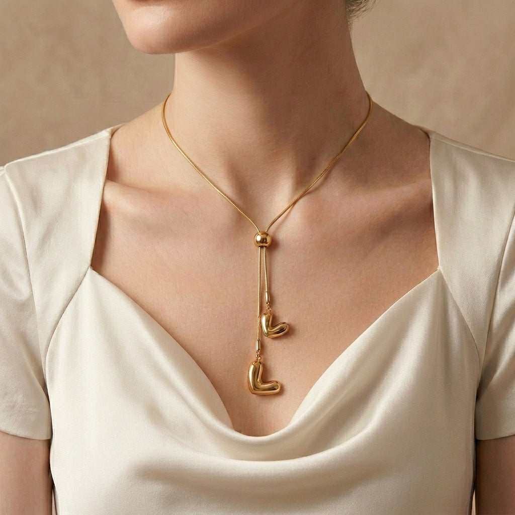 Minimal Stainless Steel Adjustable Pendant Necklace