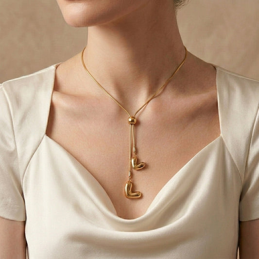 Minimal Stainless Steel Adjustable Pendant Necklace