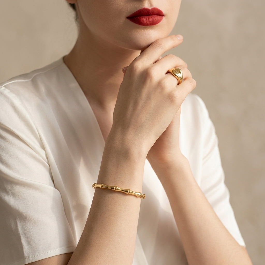 Stainless Steel Minimal Cuff Bracelet for Women
