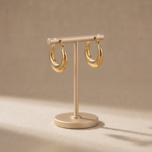 Minimal Gold Stainless Steel Hoop Earrings