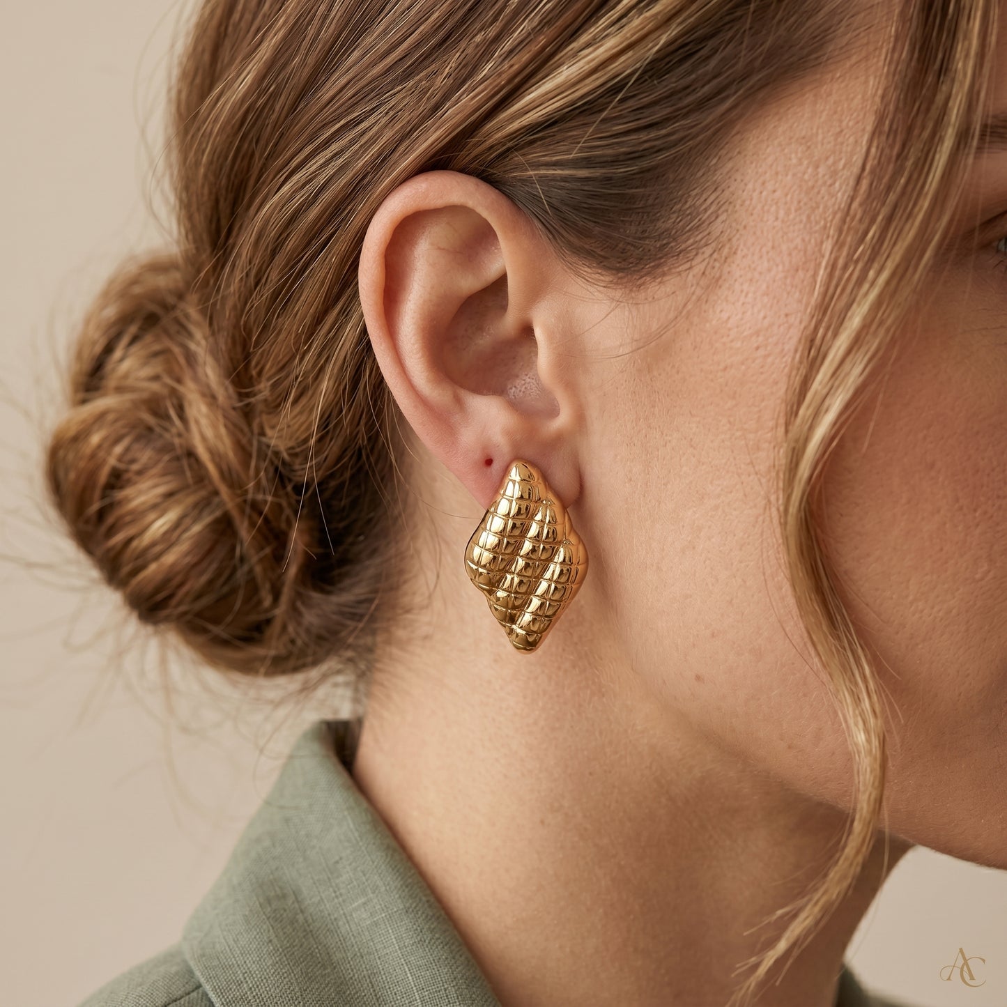 Geometric Statement Stainless Steel Stud Earrings