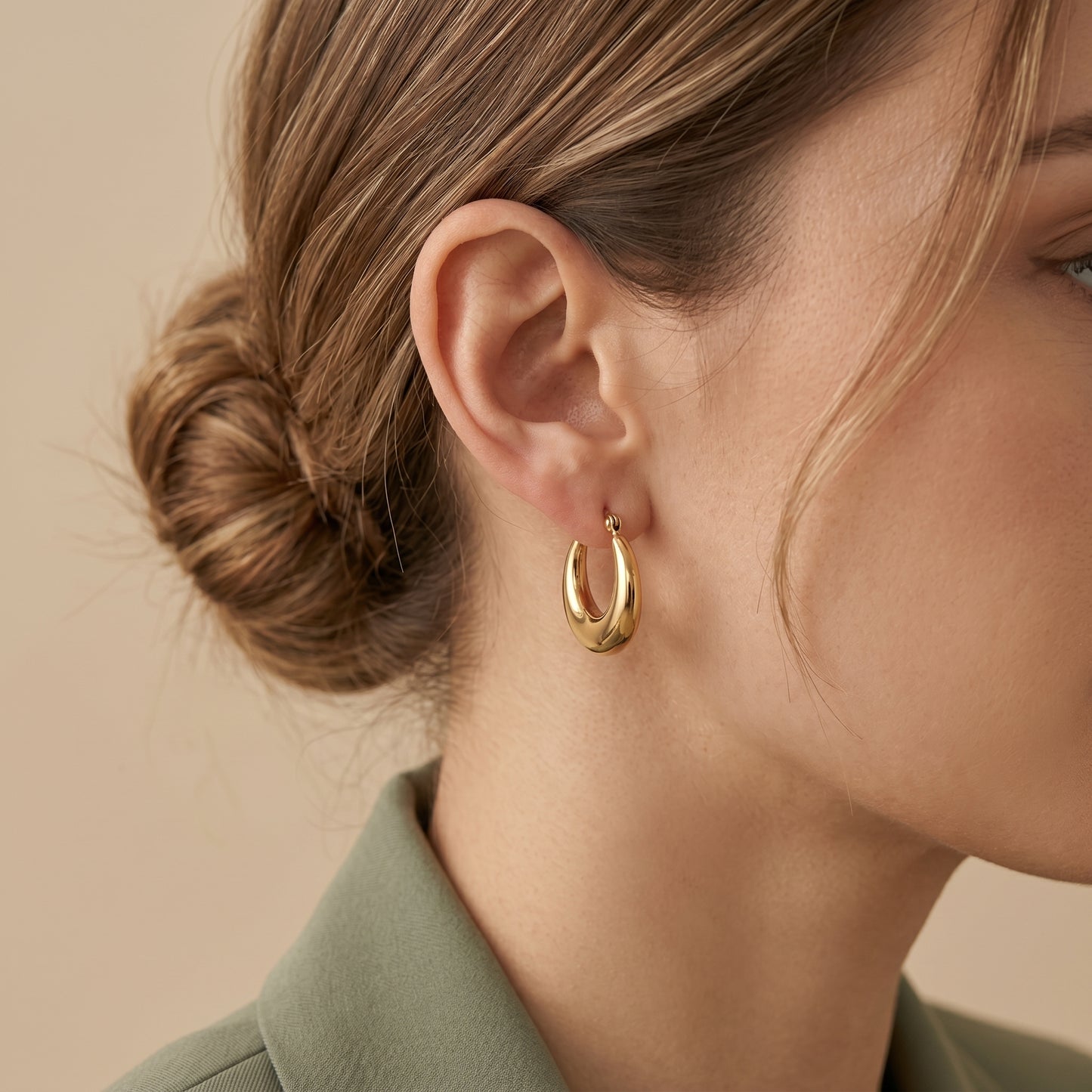 Minimal Gold Stainless Steel Hoop Earrings