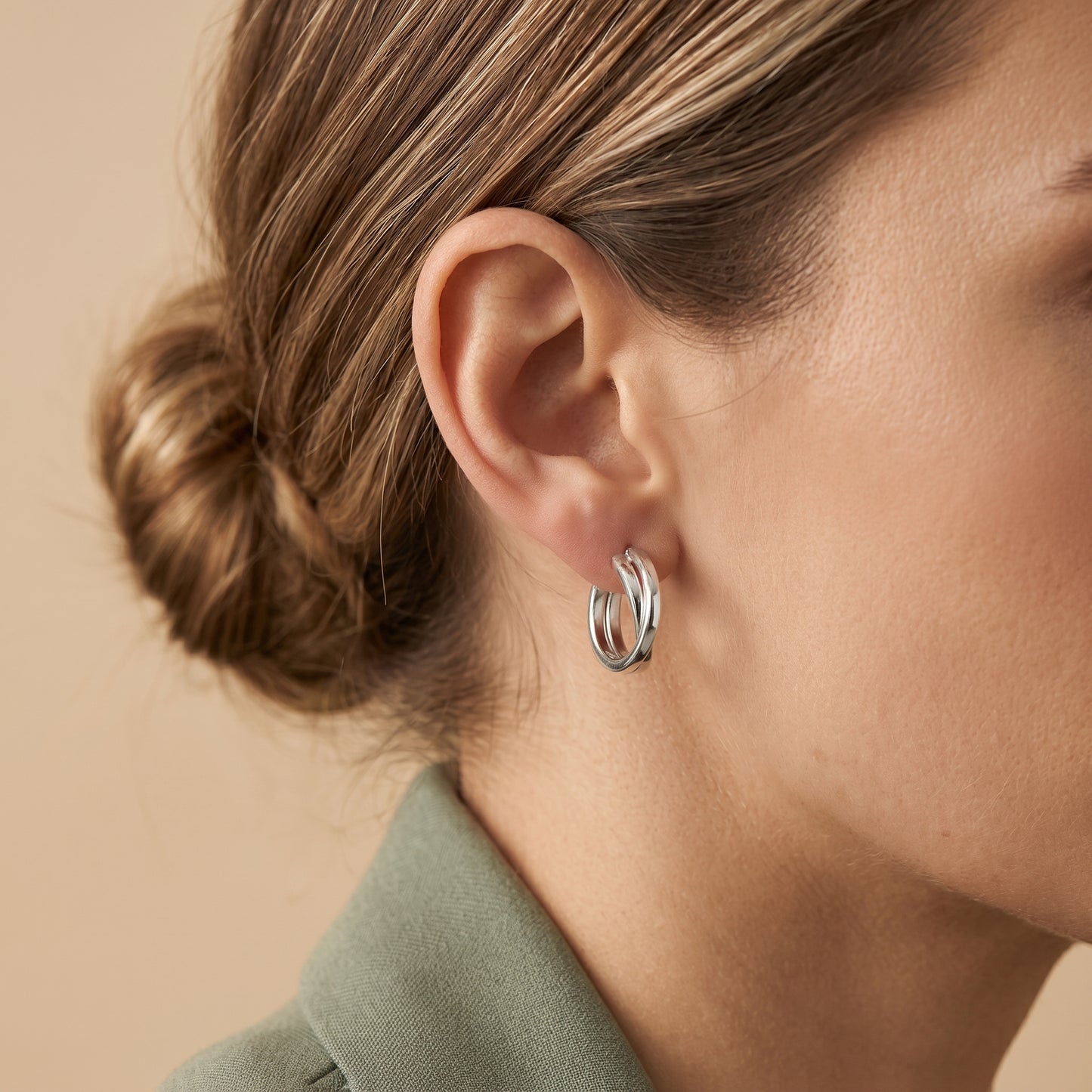 Minimal Silver Stainless Steel Hoop Earrings