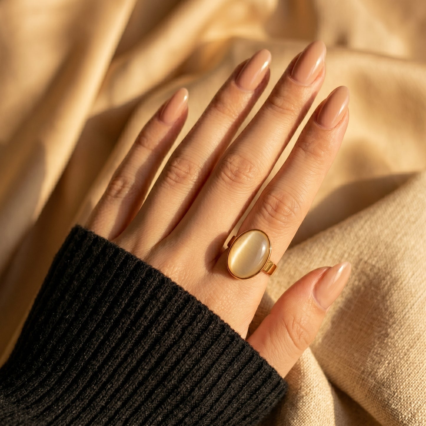 Minimalist Stainless Steel Statement Gold Ring