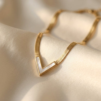 Elegant Stainless Steel V Necklace