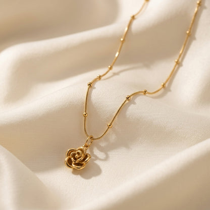 Minimalist Stainless Steel Rose Necklace