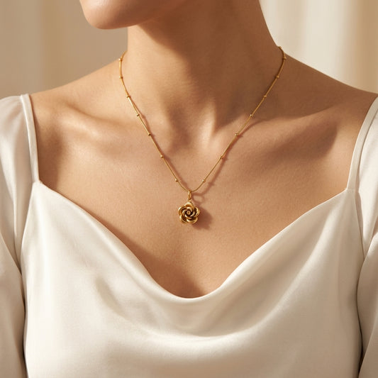Minimalist Stainless Steel Rose Necklace
