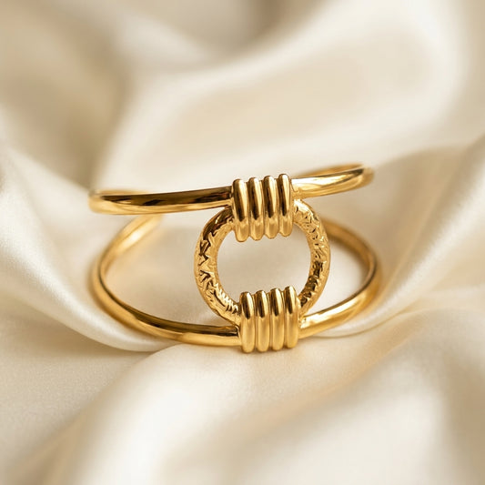 Minimal Gold Stainless Steel Cuff Bracelet
