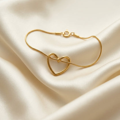 Minimal Stainless Steel Heart Women Bracelet
