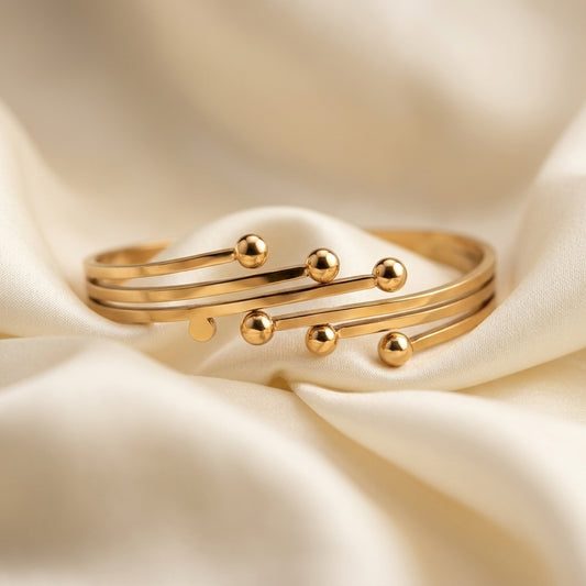 Minimal Gold Stainless Steel Cuff Bracelet