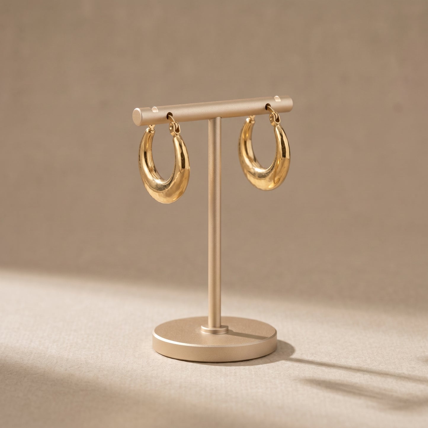 Minimal Gold Stainless Steel Hoop Earrings