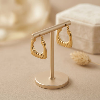 Minimal Geometric Gold Stainless Steel Hoop Earrings