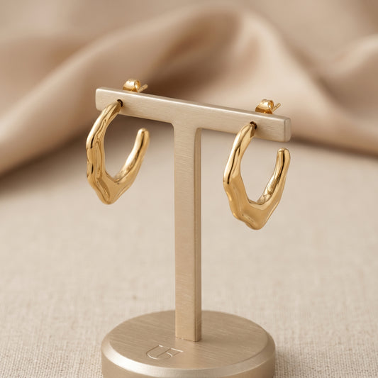 Gold Minimalist Stainless Steel Hoop Earrings