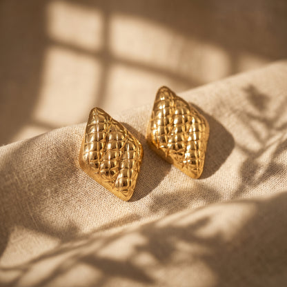 Geometric Statement Stainless Steel Stud Earrings
