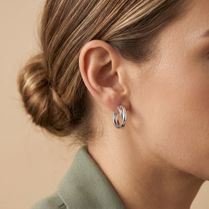 Minimal Silver Stainless Steel Hoop Earrings