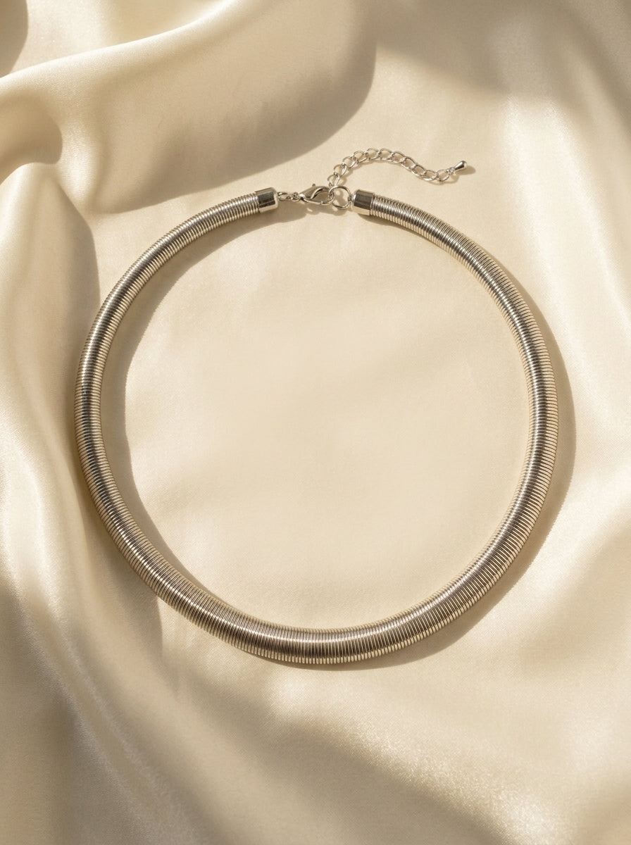 Luna Coil Stainless Steel Minimalist Necklace