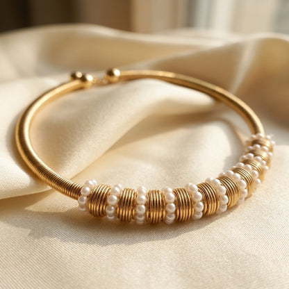 Auréa Pearl Stainless Steel Statement Necklace
