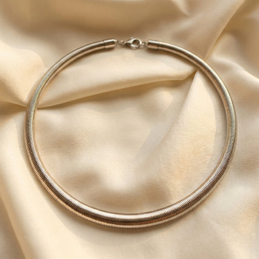 Luna Coil Stainless Steel Minimalist Necklace
