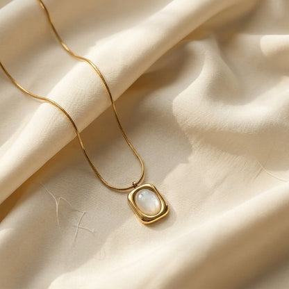 Luxury Minimal Stainless Steel Pearl Necklace