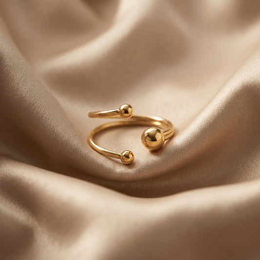 Minimalist Stainless Steel Open Ball Ring for Women