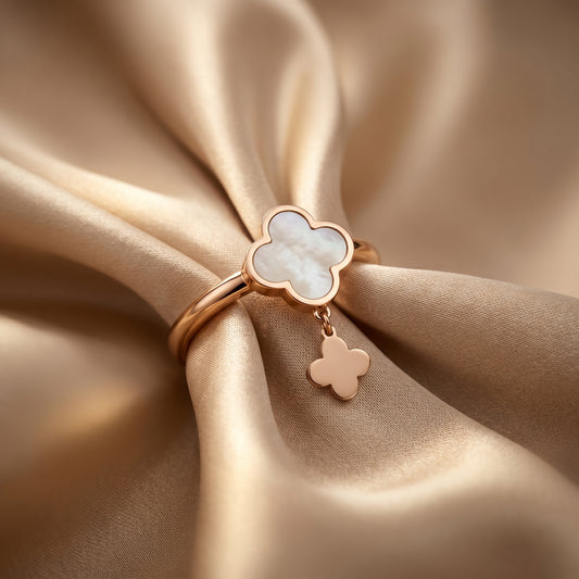 Luxury Stainless Steel Clover Ring for Women