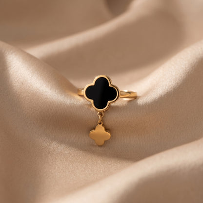 Clover Dangle Stainless Steel Ring