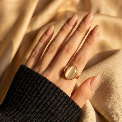 Minimalist Stainless Steel Statement Gold Ring