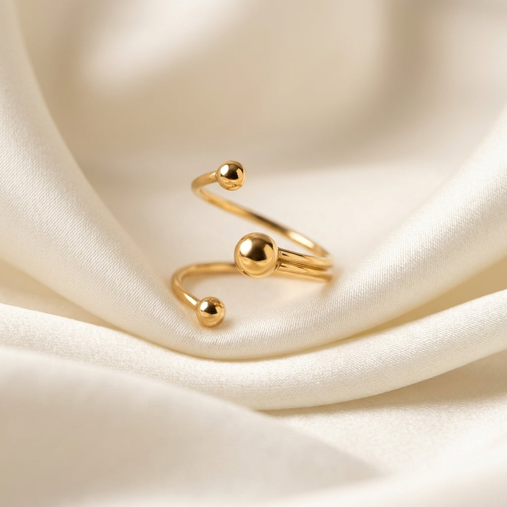 Minimalist Stainless Steel Open Ball Ring for Women