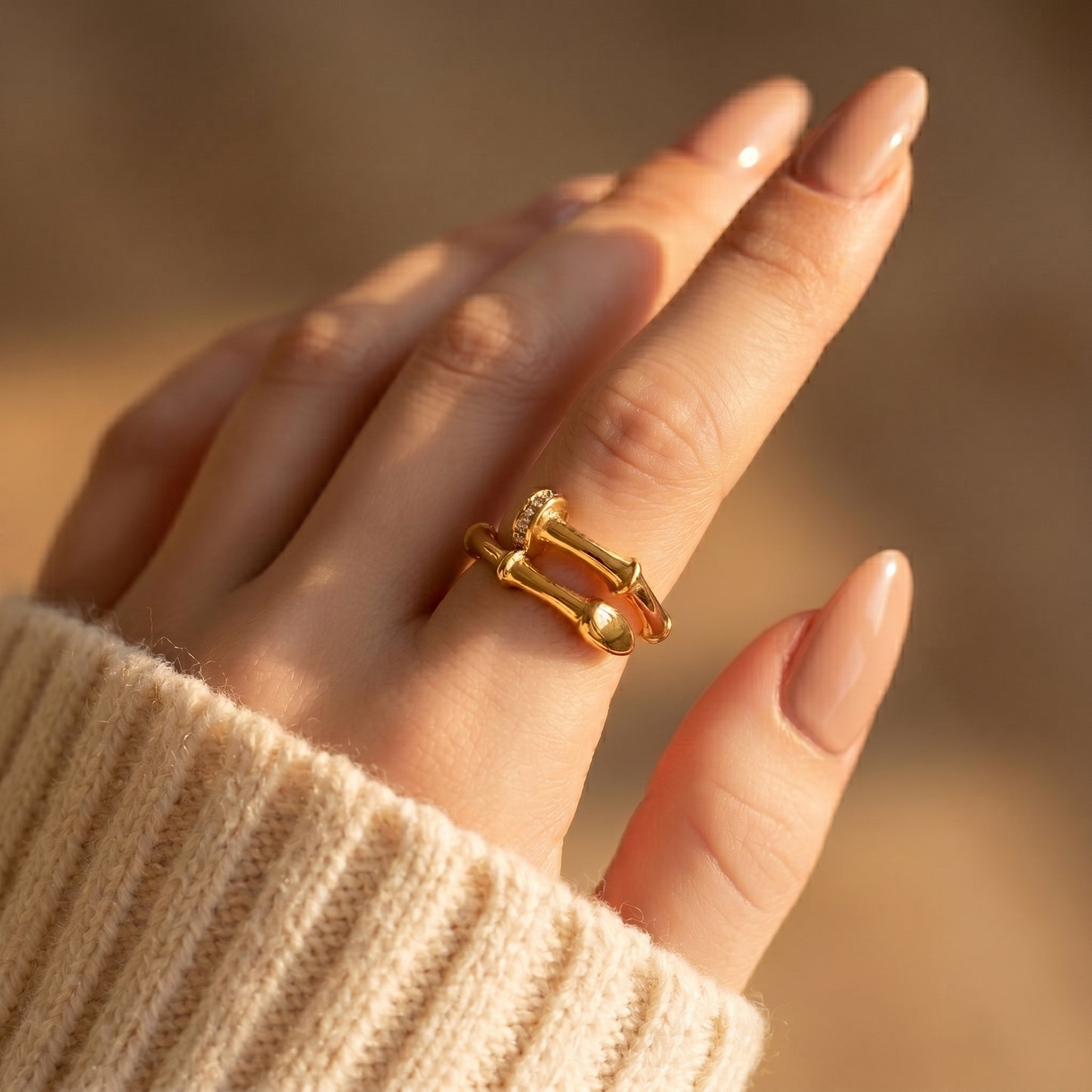 Minimalist Stainless Steel Statement Open Ring