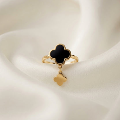 Clover Dangle Stainless Steel Ring