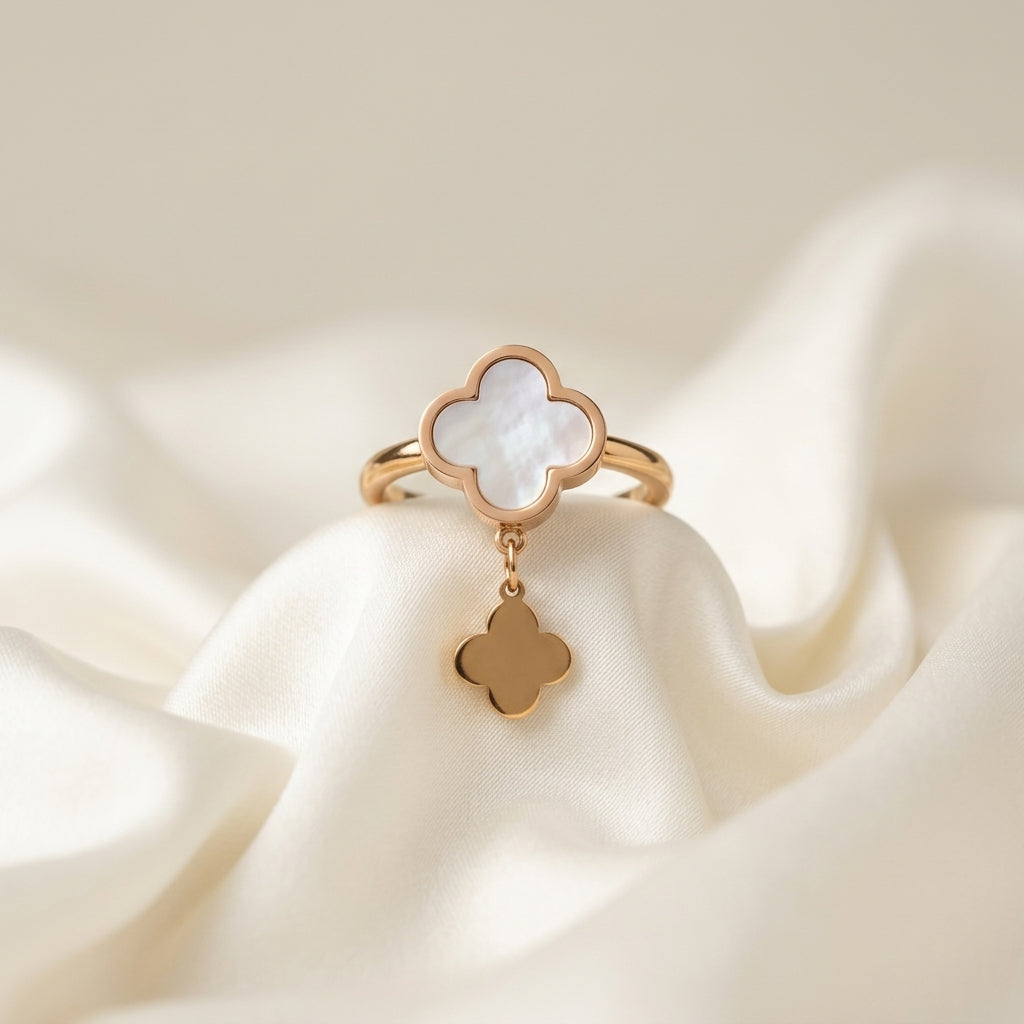 Luxury Stainless Steel Clover Ring for Women