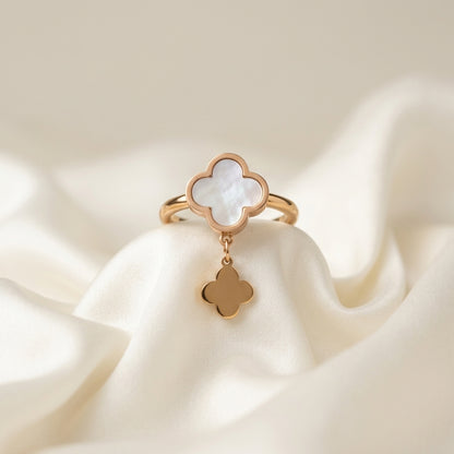 Luxury Stainless Steel Clover Ring for Women