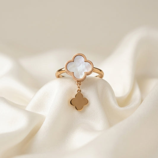 Luxury Stainless Steel Clover Ring for Women